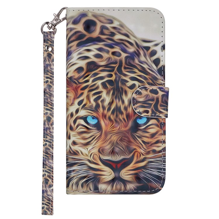 Light Spot Decor Pattern Printing Wallet Leather Case with Strap for iPhone 11 6.1 inch - Tiger-1