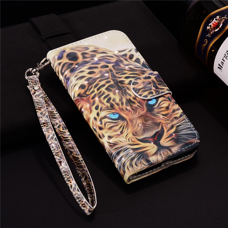 Light Spot Decor Pattern Printing Wallet Leather Case with Strap for iPhone 11 6.1 inch - Tiger-13