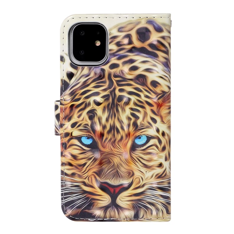 Light Spot Decor Pattern Printing Wallet Leather Case with Strap for iPhone 11 6.1 inch - Tiger-2