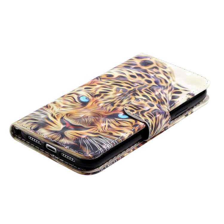 Light Spot Decor Pattern Printing Wallet Leather Case with Strap for iPhone 11 6.1 inch - Tiger-3