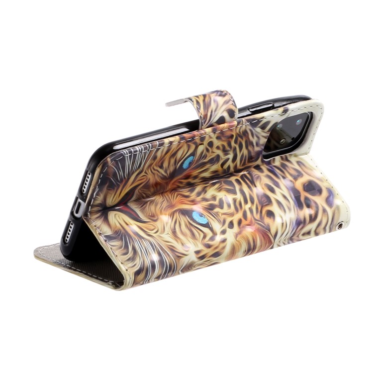 Light Spot Decor Pattern Printing Wallet Leather Case with Strap for iPhone 11 6.1 inch - Tiger-4