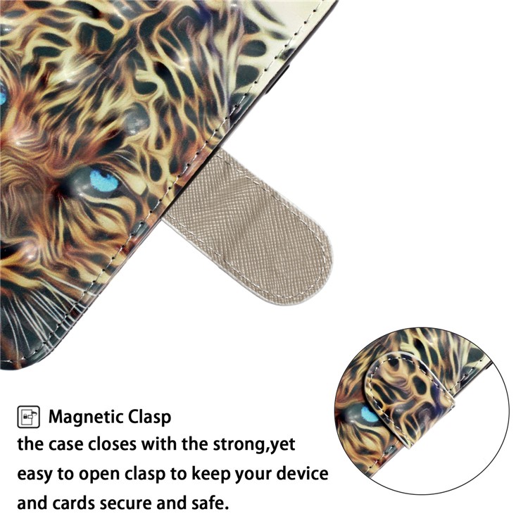 Light Spot Decor Pattern Printing Wallet Leather Case with Strap for iPhone 11 6.1 inch - Tiger-7