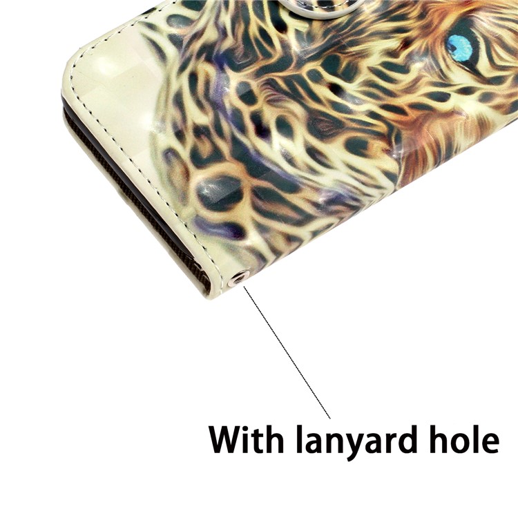 Light Spot Decor Pattern Printing Wallet Leather Case with Strap for iPhone 11 6.1 inch - Tiger-9