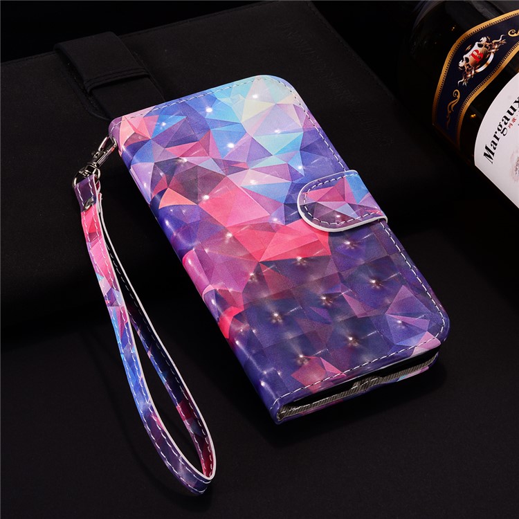 Light Spot Decor Pattern Printing Wallet Leather Case with Strap for iPhone 11 6.1 inch - Diamond Texture-13
