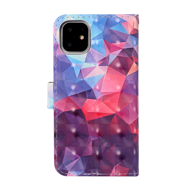 Light Spot Decor Pattern Printing Wallet Leather Case with Strap for iPhone 11 6.1 inch - Diamond Texture-2