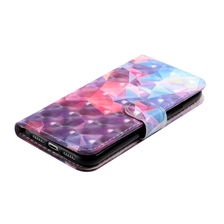 Light Spot Decor Pattern Printing Wallet Leather Case with Strap for iPhone 11 6.1 inch - Diamond Texture-3