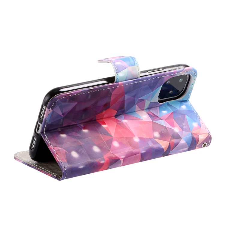 Light Spot Decor Pattern Printing Wallet Leather Case with Strap for iPhone 11 6.1 inch - Diamond Texture-4