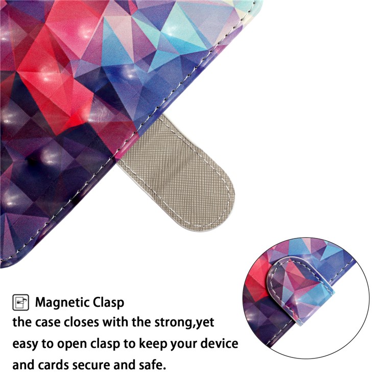Light Spot Decor Pattern Printing Wallet Leather Case with Strap for iPhone 11 6.1 inch - Diamond Texture-7