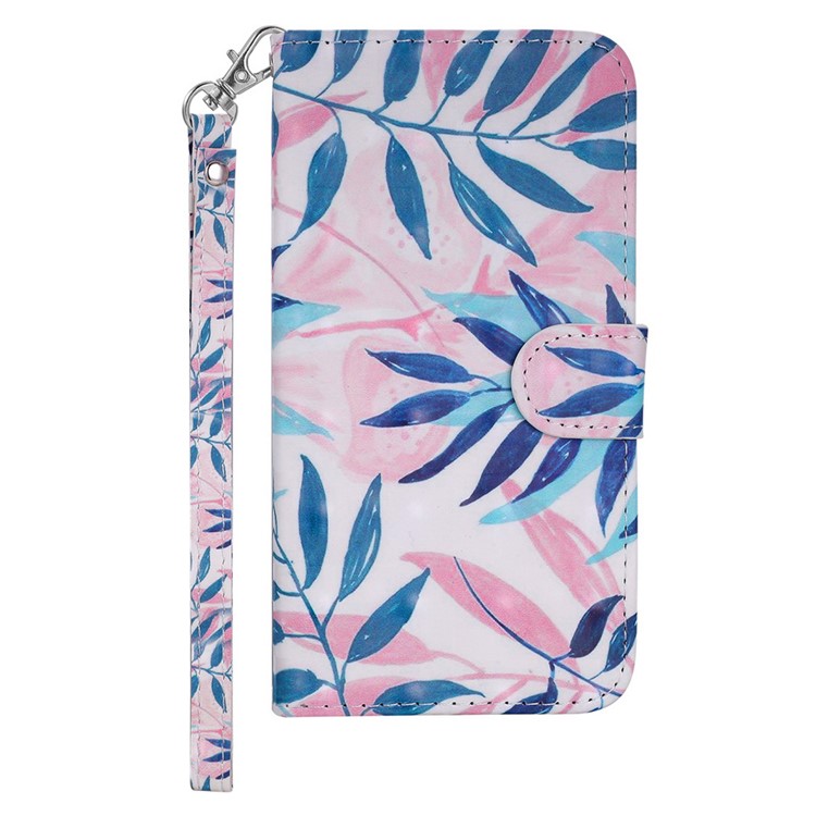 Light Spot Decor Pattern Printing Wallet Leather Case with Strap for iPhone 11 6.1 inch - Leaves-1