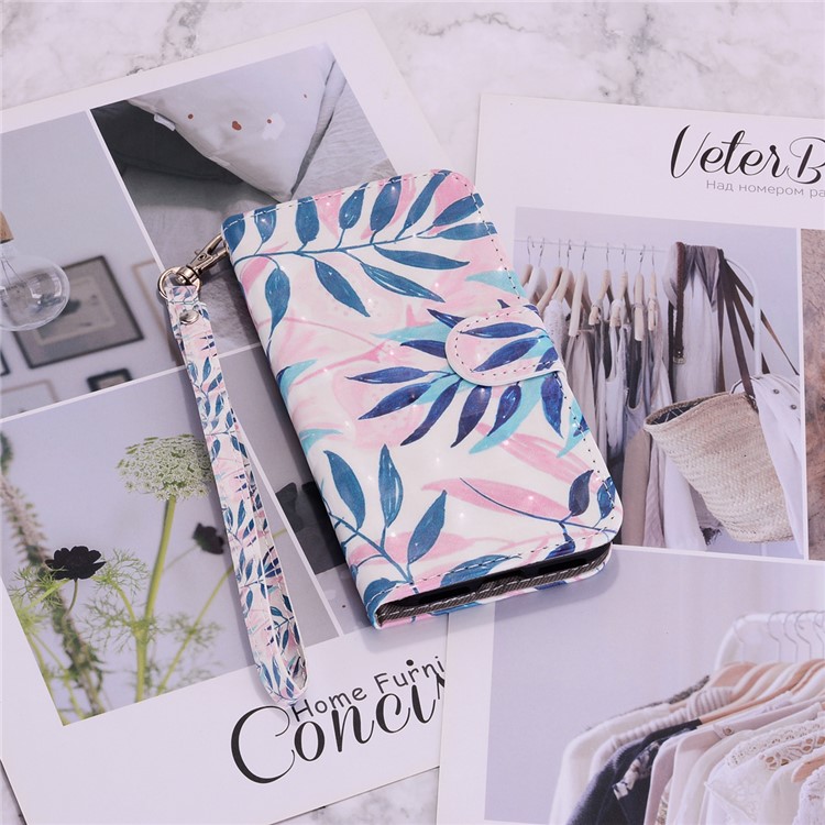 Light Spot Decor Pattern Printing Wallet Leather Case with Strap for iPhone 11 6.1 inch - Leaves-12