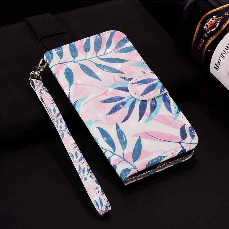 Light Spot Decor Pattern Printing Wallet Leather Case with Strap for iPhone 11 6.1 inch - Leaves-13