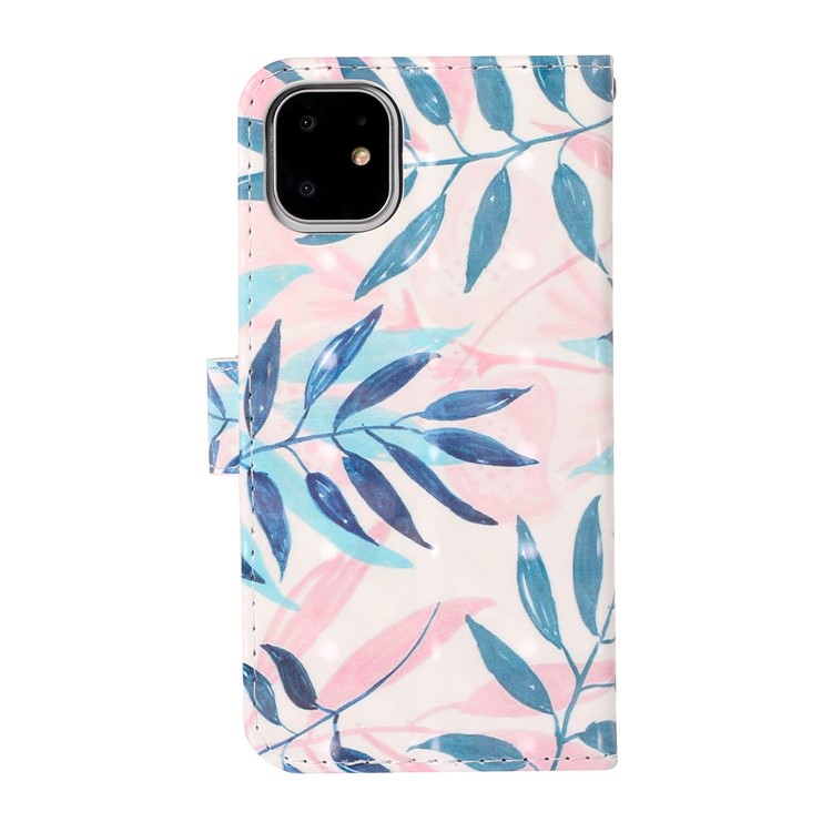 Light Spot Decor Pattern Printing Wallet Leather Case with Strap for iPhone 11 6.1 inch - Leaves-2