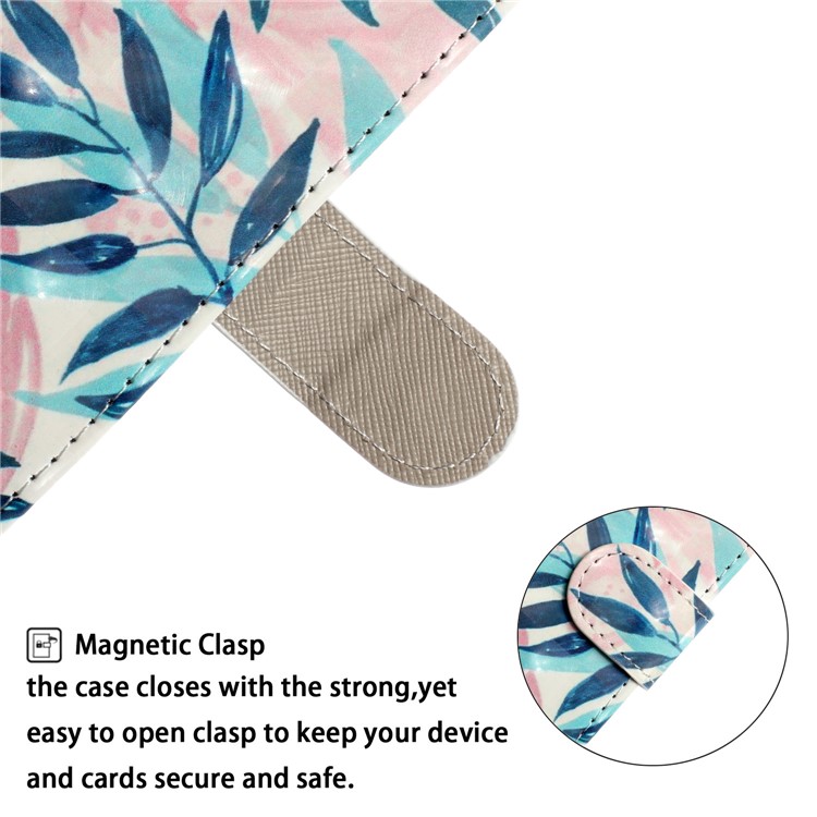 Light Spot Decor Pattern Printing Wallet Leather Case with Strap for iPhone 11 6.1 inch - Leaves-7