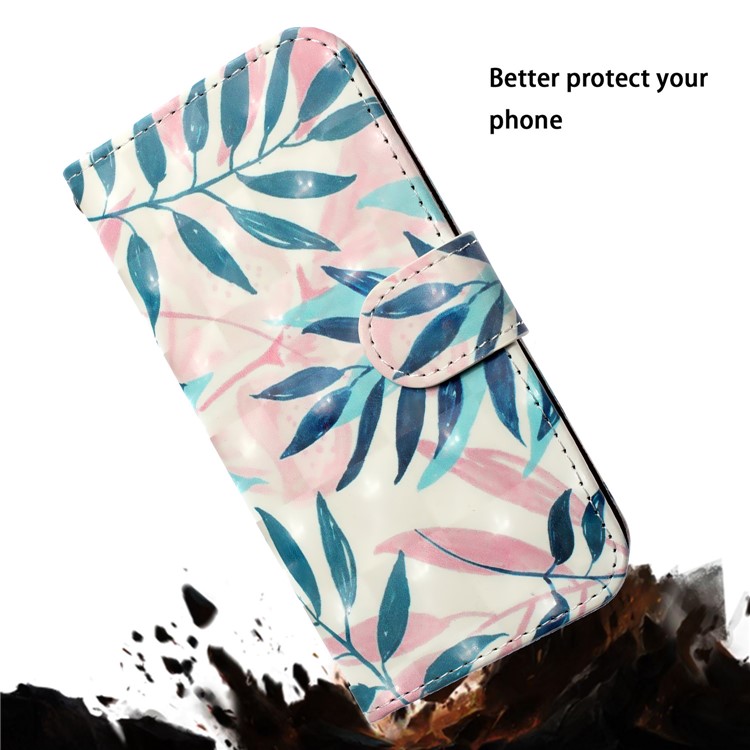 Light Spot Decor Pattern Printing Wallet Leather Case with Strap for iPhone 11 6.1 inch - Leaves-8