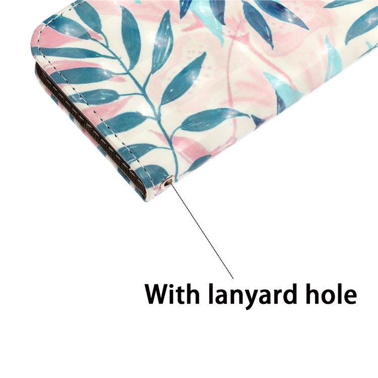 Light Spot Decor Pattern Printing Wallet Leather Case with Strap for iPhone 11 6.1 inch - Leaves-9