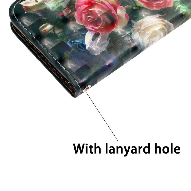 Light Spot Decor Pattern Printing Wallet Leather Case with Strap for iPhone 11 6.1 inch - Red Flowers-9