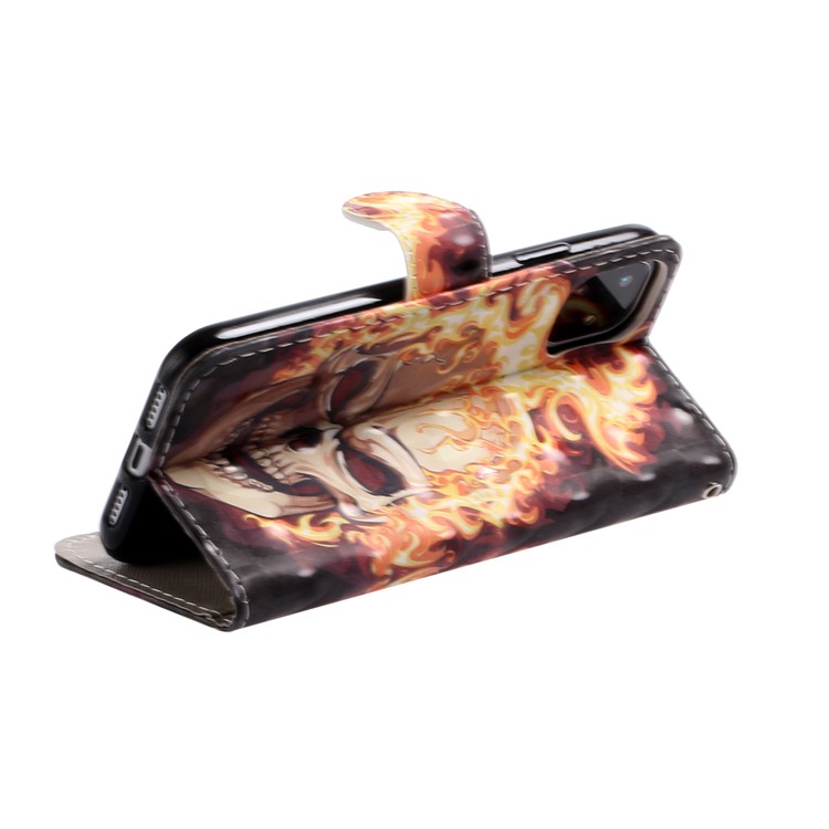 Light Spot Decor Pattern Printing Wallet Leather Case with Strap for iPhone 11 6.1 inch - Skull-4