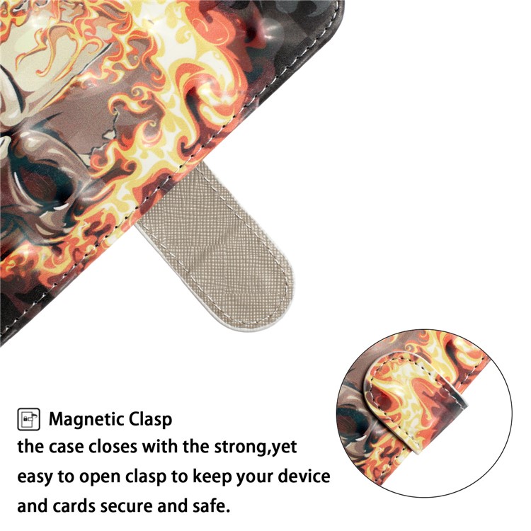 Light Spot Decor Pattern Printing Wallet Leather Case with Strap for iPhone 11 6.1 inch - Skull-7