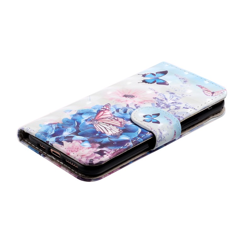Light Spot Decor Pattern Printing Wallet Leather Phone Casing with Strap for iPhone 11 Pro Max 6.5 inch (2019) - Butterflies and Flowers-3