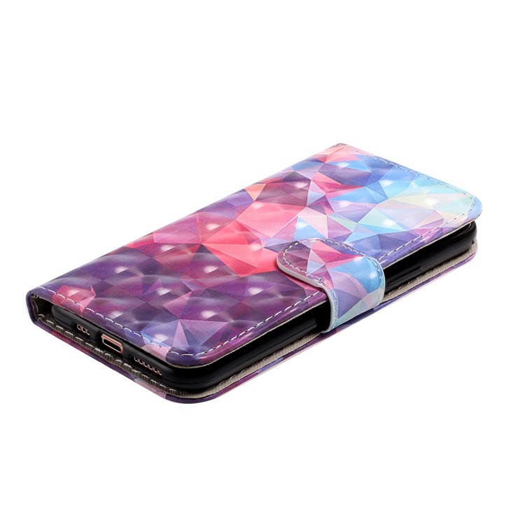 Light Spot Decor Pattern Printing Wallet Leather Phone Casing with Strap for iPhone 11 Pro Max 6.5 inch (2019) - Diamond Texture-3