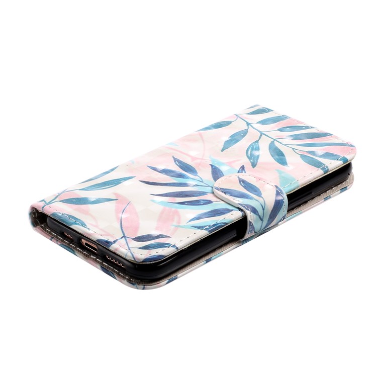 Light Spot Decor Pattern Printing Wallet Leather Phone Casing with Strap for iPhone 11 Pro Max 6.5 inch (2019) - Leaves-3