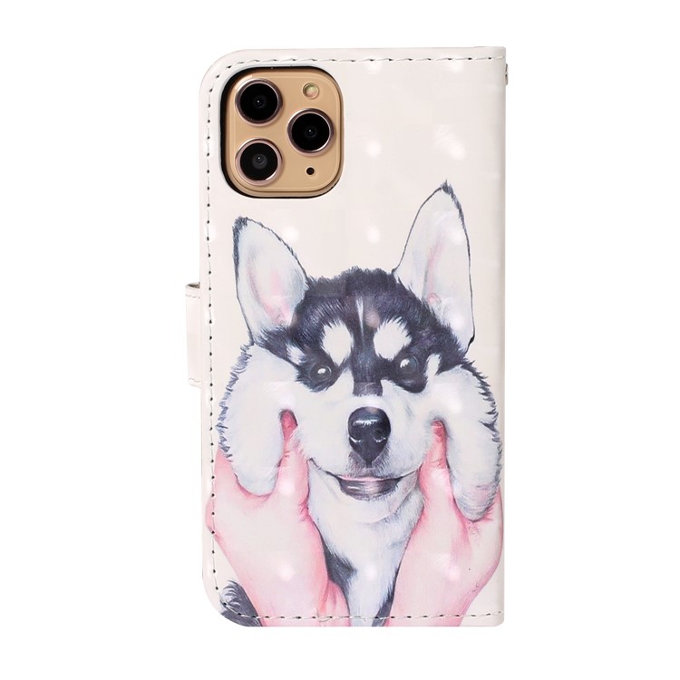 Light Spot Decor Pattern Printing Wallet Leather Phone Casing with Strap for iPhone 11 Pro Max 6.5 inch (2019) - Wolf-2