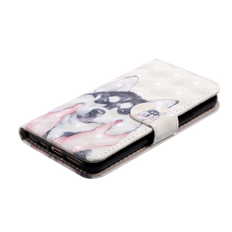 Light Spot Decor Pattern Printing Wallet Leather Phone Casing with Strap for iPhone 11 Pro Max 6.5 inch (2019) - Wolf-3