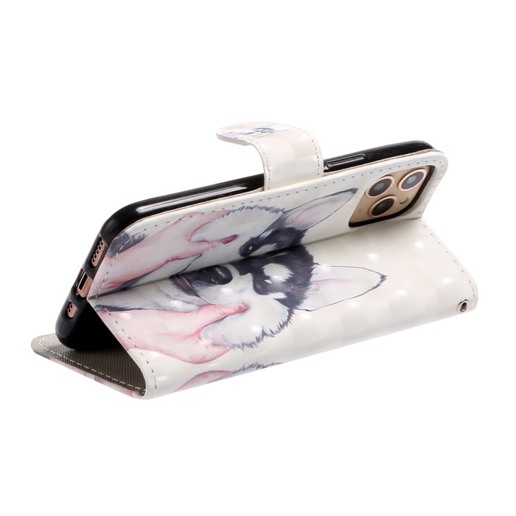 Light Spot Decor Pattern Printing Wallet Leather Phone Casing with Strap for iPhone 11 Pro Max 6.5 inch (2019) - Wolf-4