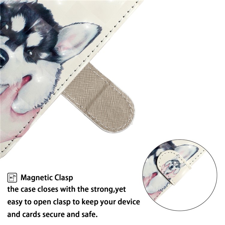 Light Spot Decor Pattern Printing Wallet Leather Phone Casing with Strap for iPhone 11 Pro Max 6.5 inch (2019) - Wolf-7
