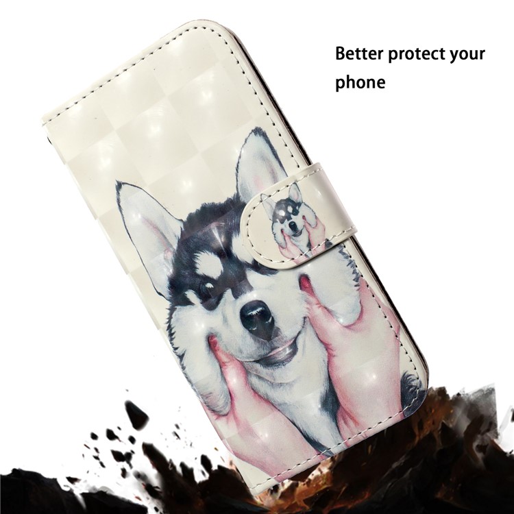 Light Spot Decor Pattern Printing Wallet Leather Phone Casing with Strap for iPhone 11 Pro Max 6.5 inch (2019) - Wolf-8