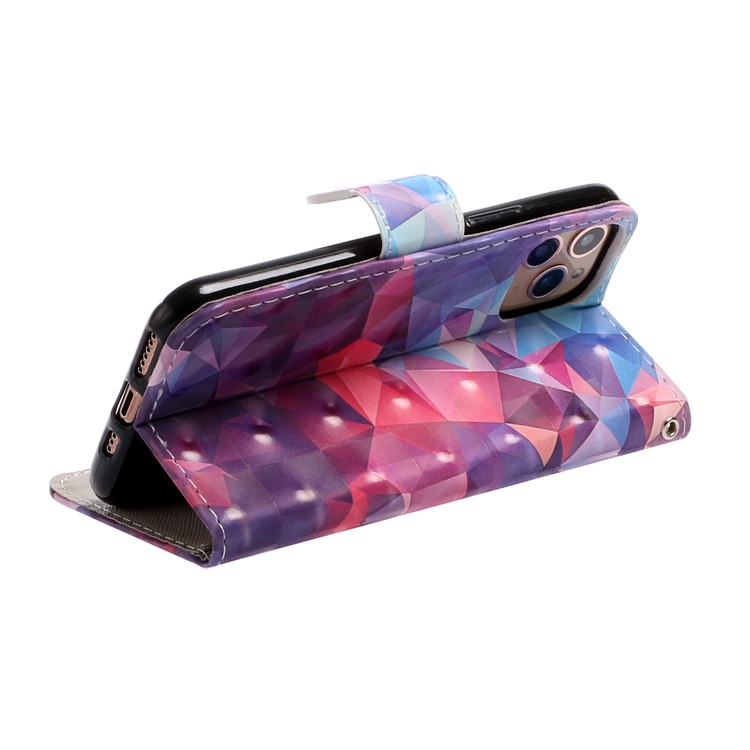 Light Spot Decor Patterned Leather Wallet Case for iPhone 11 Pro 5.8 inch - Geometric Pattern-4