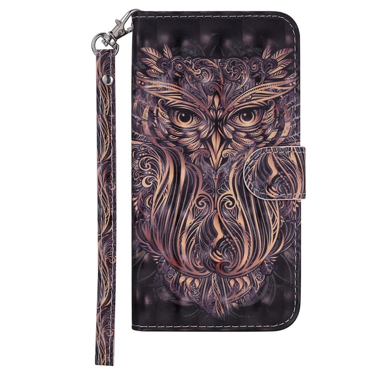 Light Spot Decor Patterned Leather Wallet Case for iPhone 11 Pro 5.8 inch - Owl-1