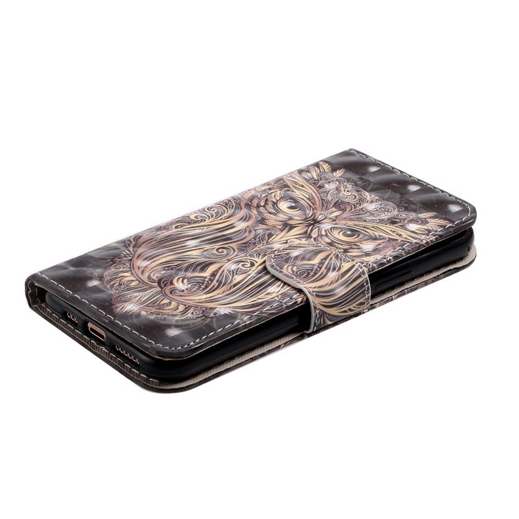 Light Spot Decor Patterned Leather Wallet Case for iPhone 11 Pro 5.8 inch - Owl-3