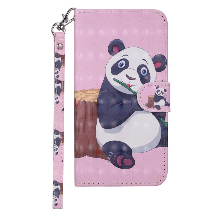 Light Spot Decor Patterned Leather Wallet Case for iPhone 11 Pro 5.8 inch - Panda-1