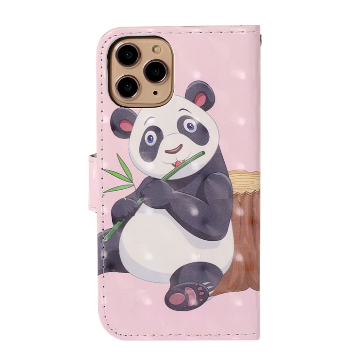 Light Spot Decor Patterned Leather Wallet Case for iPhone 11 Pro 5.8 inch - Panda-2
