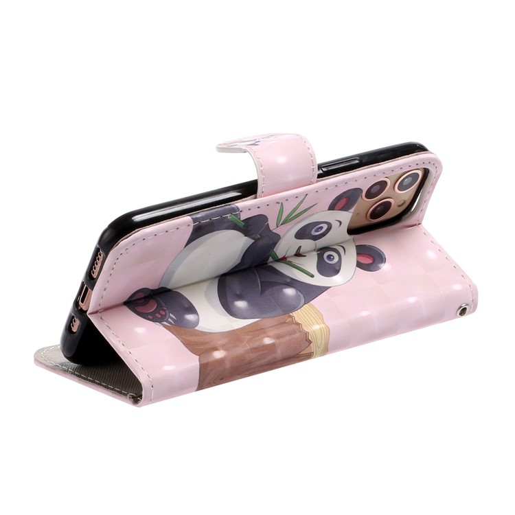 Light Spot Decor Patterned Leather Wallet Case for iPhone 11 Pro 5.8 inch - Panda-4