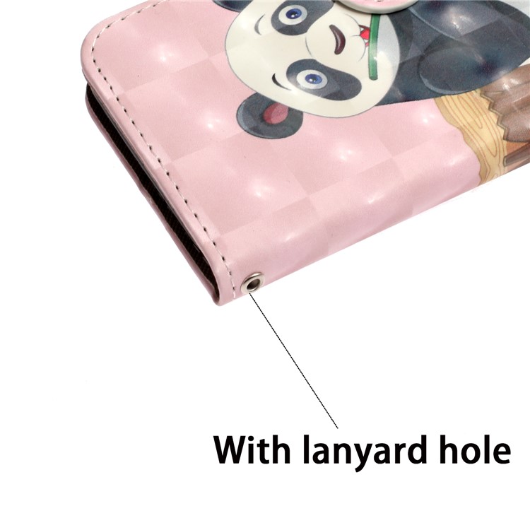 Light Spot Decor Patterned Leather Wallet Case for iPhone 11 Pro 5.8 inch - Panda-9
