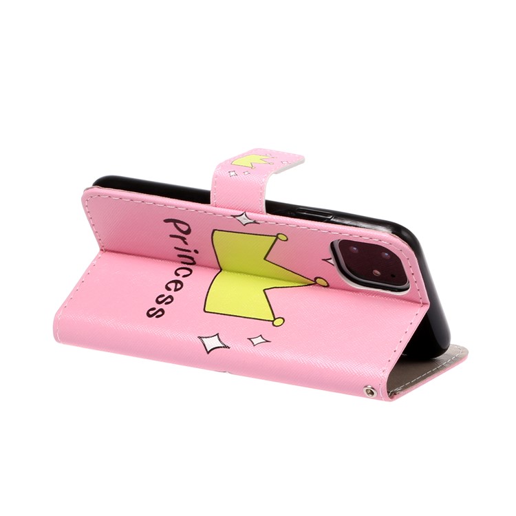 Pattern Printing Leather Wallet Case for iPhone 11 6.1 inch - Princess Crown-4