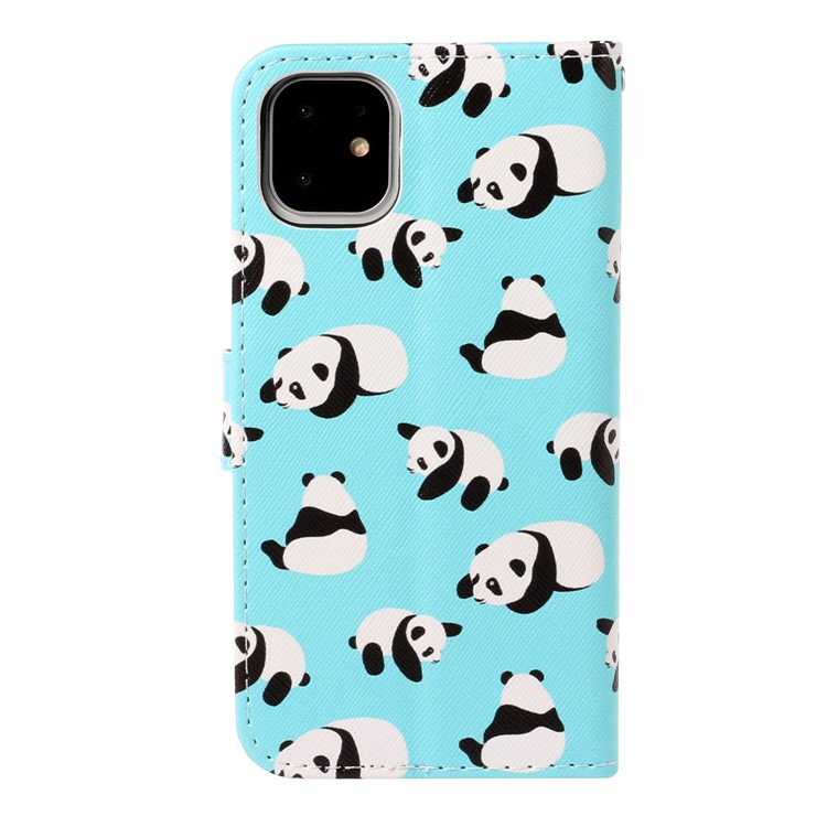 Pattern Printing Leather Wallet Case for iPhone 11 6.1 inch - Panda-2
