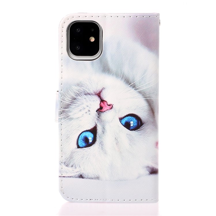 Pattern Printing Leather Wallet Case for iPhone 11 6.1 inch - Cat-2