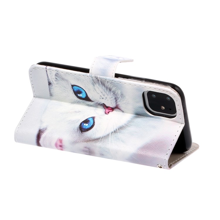 Pattern Printing Leather Wallet Case for iPhone 11 6.1 inch - Cat-4