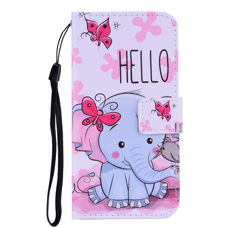 Printing Leather Casing for iPhone 11 Pro Max 6.5 inch - Elephant-1