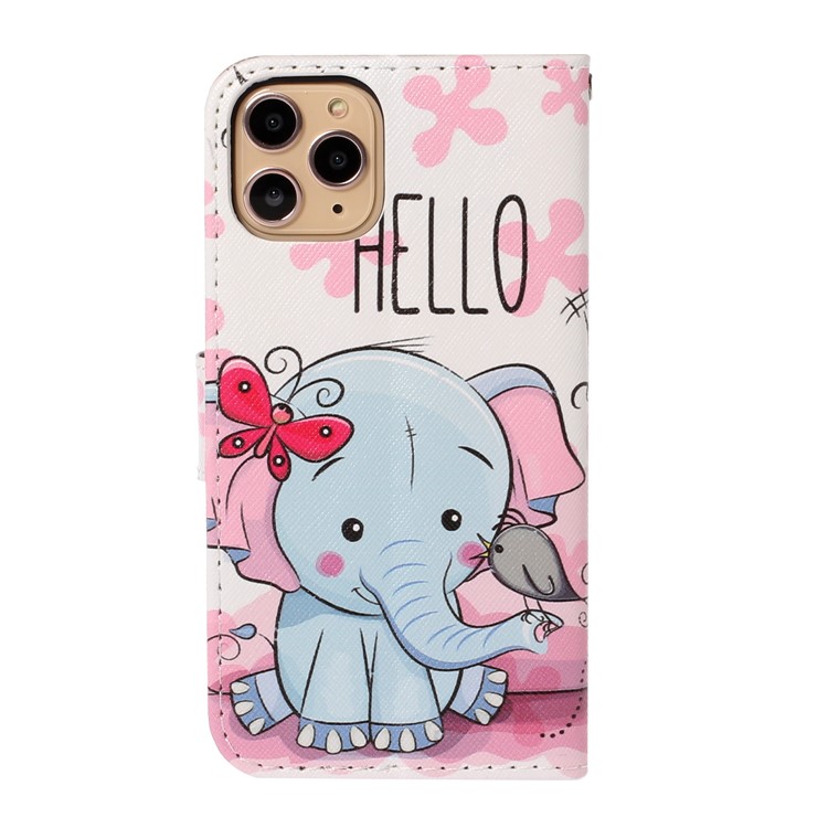 Printing Leather Casing for iPhone 11 Pro Max 6.5 inch - Elephant-2