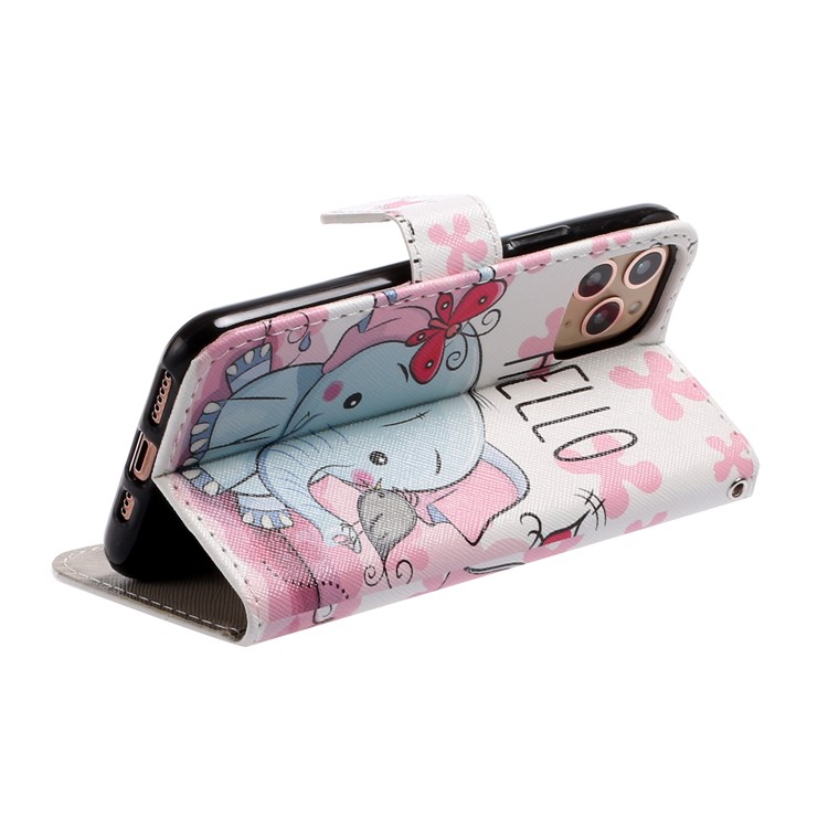Printing Leather Casing for iPhone 11 Pro Max 6.5 inch - Elephant-4