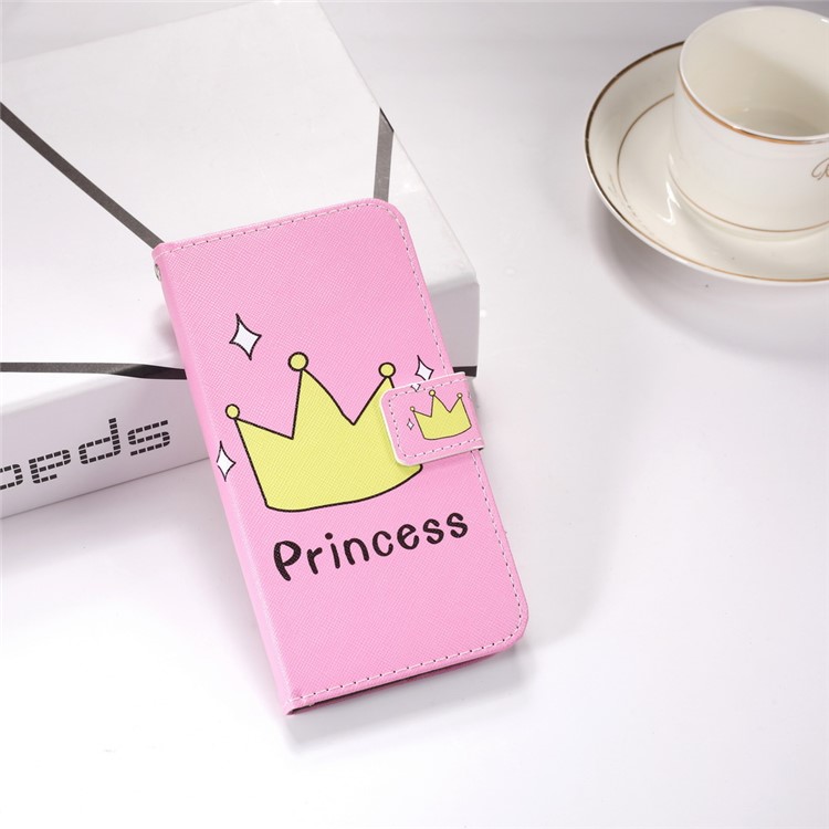 Pattern Printing Leather Wallet Stand Case for iPhone 11 Pro 5.8 inch - Princess Crown-12