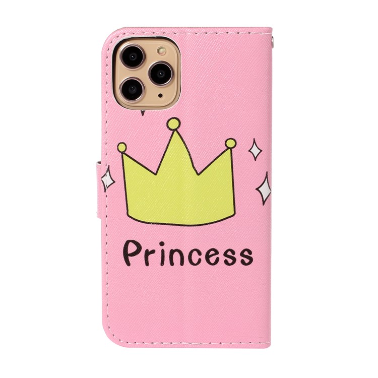 Pattern Printing Leather Wallet Stand Case for iPhone 11 Pro 5.8 inch - Princess Crown-2