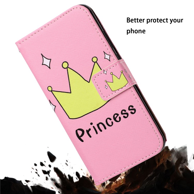 Pattern Printing Leather Wallet Stand Case for iPhone 11 Pro 5.8 inch - Princess Crown-8