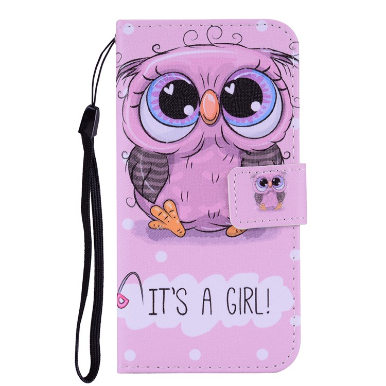 Pattern Printing Leather Wallet Stand Case for iPhone 11 Pro 5.8 inch - Owl-1