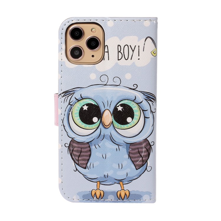 Pattern Printing Leather Wallet Stand Case for iPhone 11 Pro 5.8 inch - Owl-2