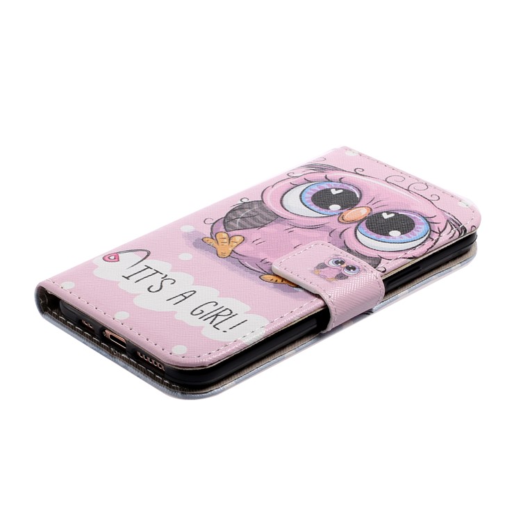 Pattern Printing Leather Wallet Stand Case for iPhone 11 Pro 5.8 inch - Owl-3